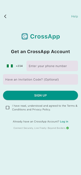 CrossApp - AI sign up screen